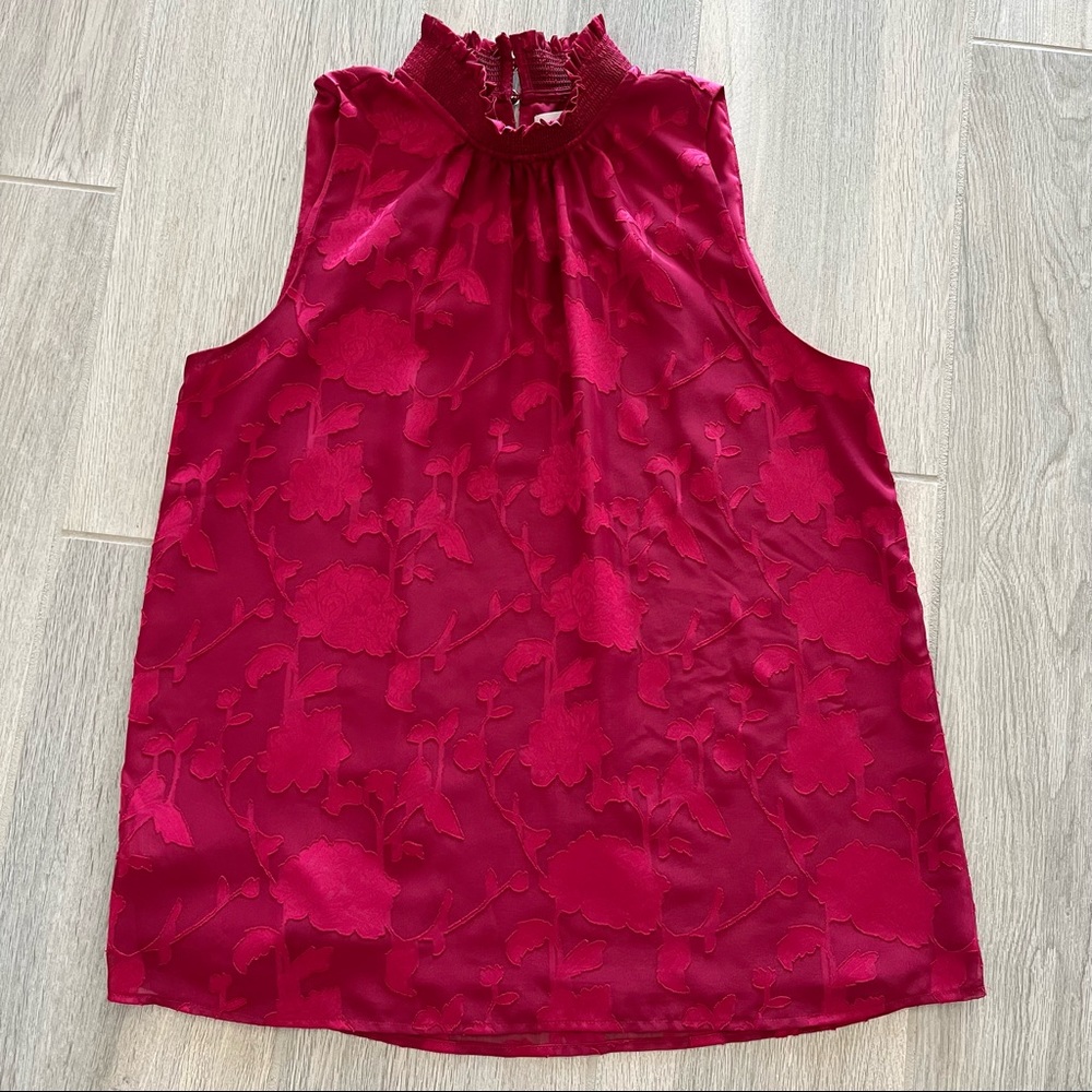 LOFT red floral sleeveless top